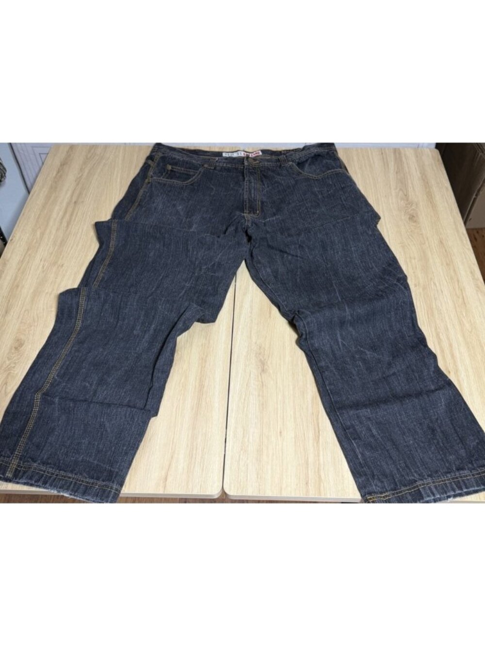 VTG Y2K Rich Kids Jeans Co Mens Skate Rapper Jeans 44x32 Gold Stitch 100% Cotton
